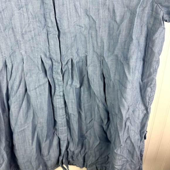 Soft Surroundings Blue Denim Pleated Button down Top Size XL - Picture 4 of 4
